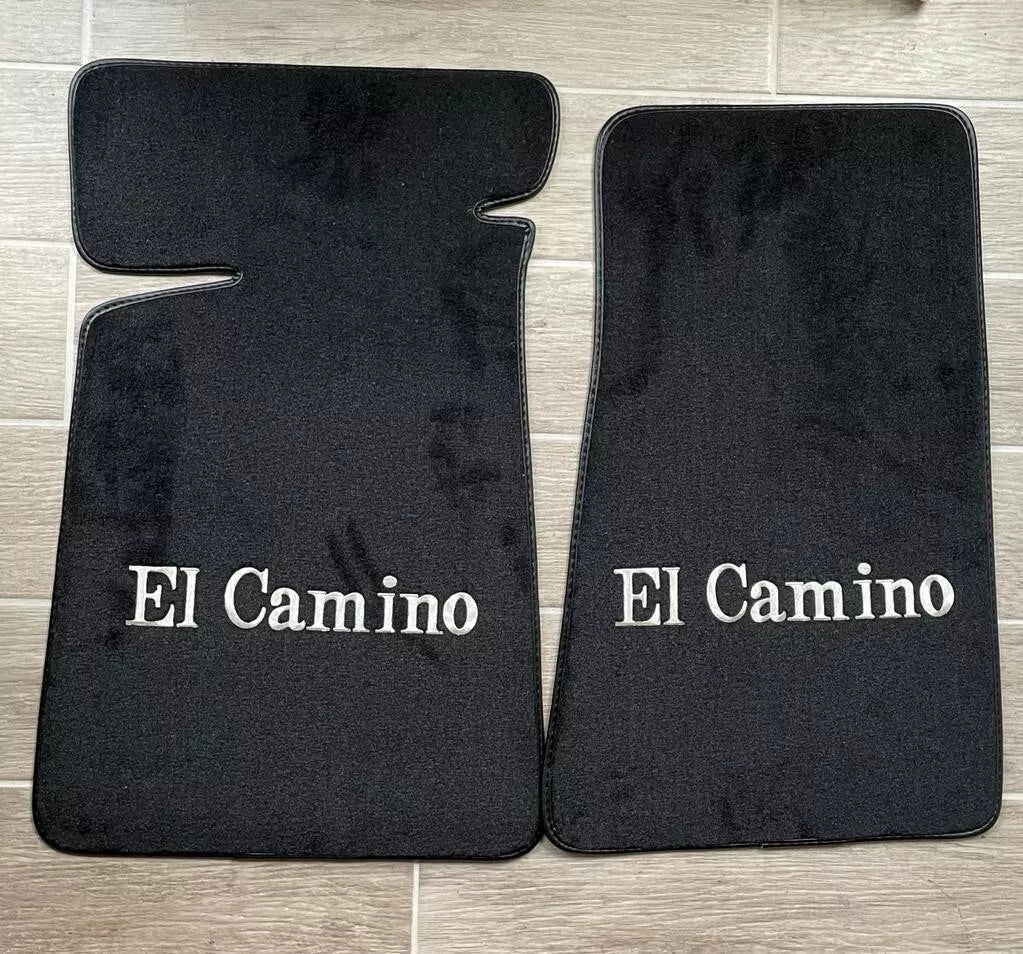 1978-1987 El Camino Black Floor Mat Set with Logo