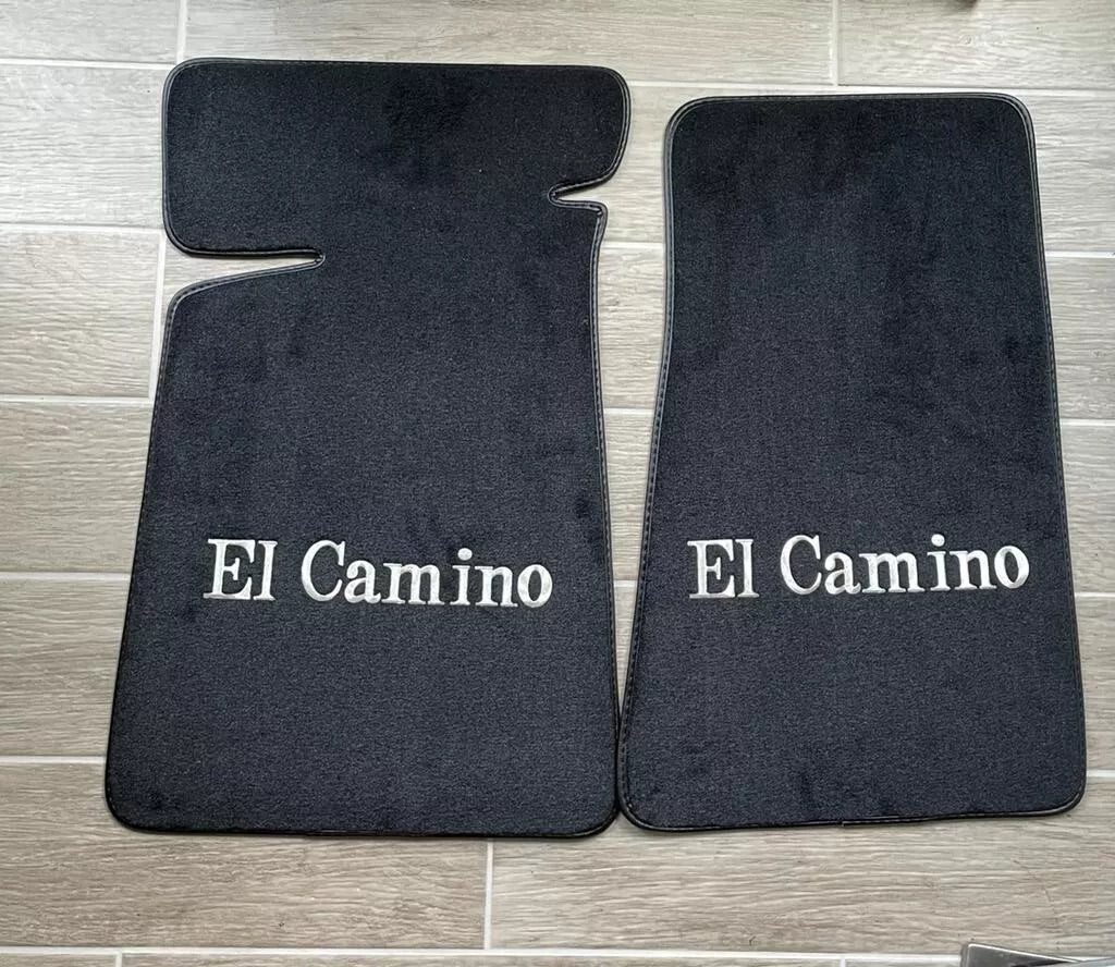 1978-1987 El Camino Black Floor Mat Set with Logo