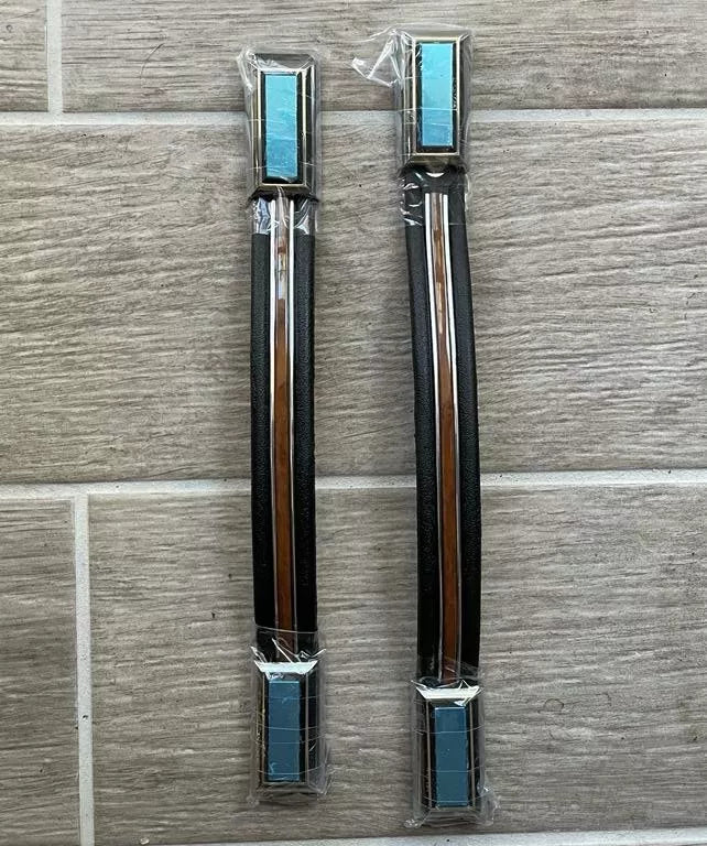 1978-1988 Monte Carlo Cutlass Door panel Pull Strap Kit Black & Woodgrain Pair