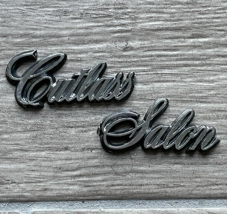 Original Oldsmobile Cutlass Salon Metal Car Badge Emblem