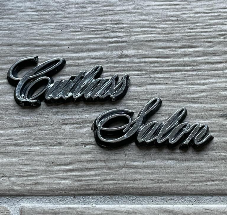 Original Oldsmobile Cutlass Salon Metal Car Badge Emblem