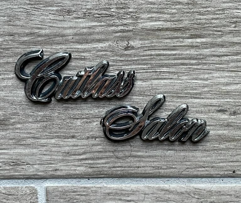 Original Oldsmobile Cutlass Salon Metal Car Badge Emblem