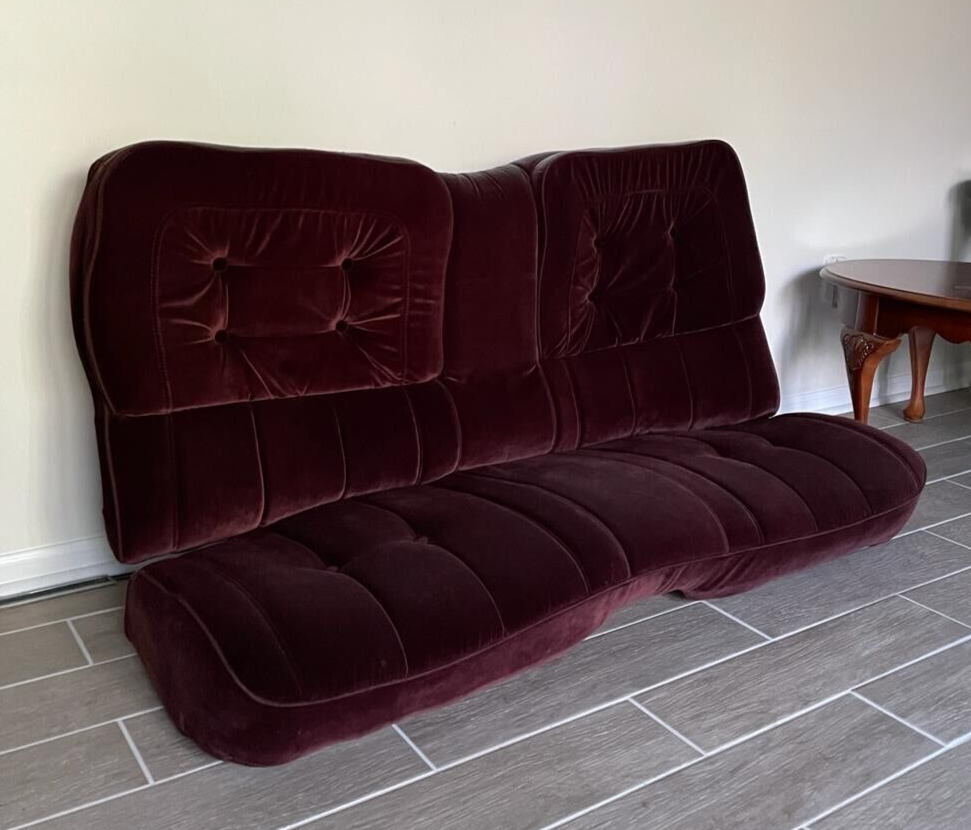 1981 - 1986 Gbody Cutlass Regal Rear Pillow Top Seats Burgundy OEM GM
