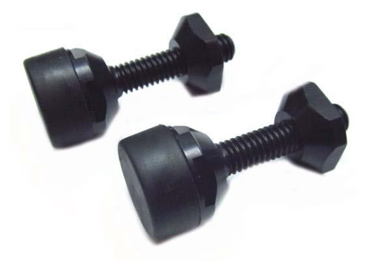 1968-1988 Billet Aluminum Hood Stops Bumpers Anodized Black