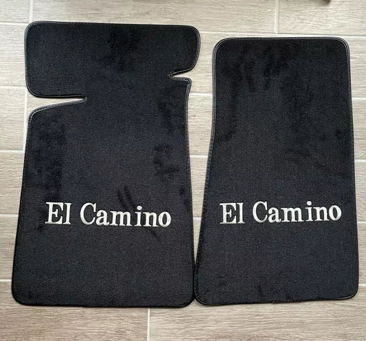 1978-1987 El Camino Black Floor Mat Set with Logo