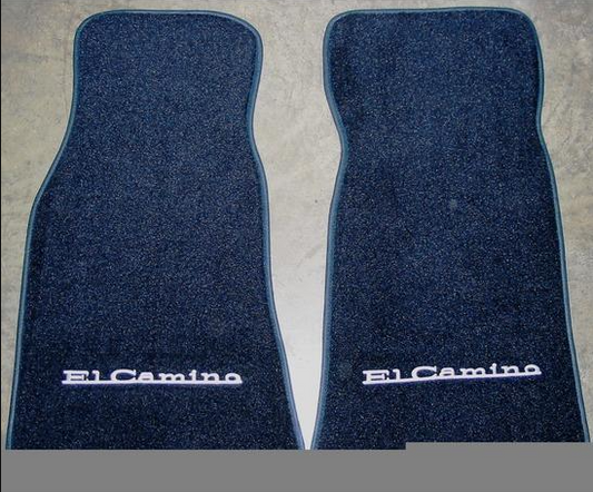 1980-1987 El Camino Dark Blue Floor Mat Set with Logo